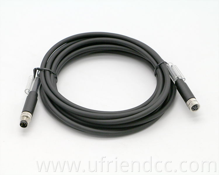 M12 3 way ip68 Male to female Aviation locking waterproof cable for Automotive Equipment